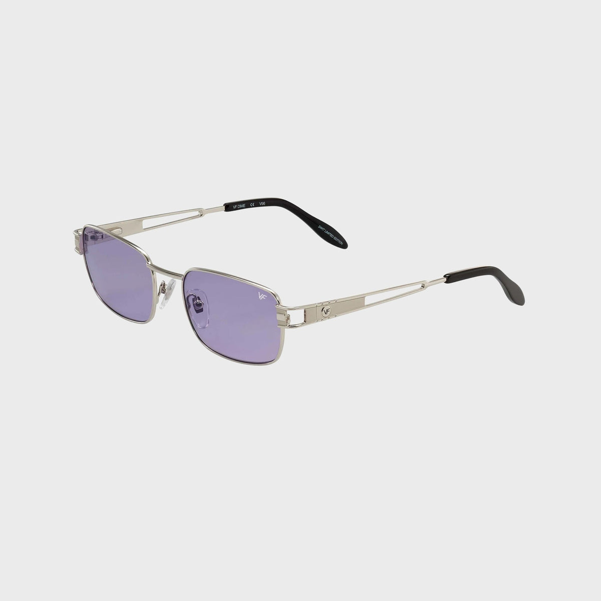 Vintage Frames Dime 24KT White Gold Sunglasses - Black