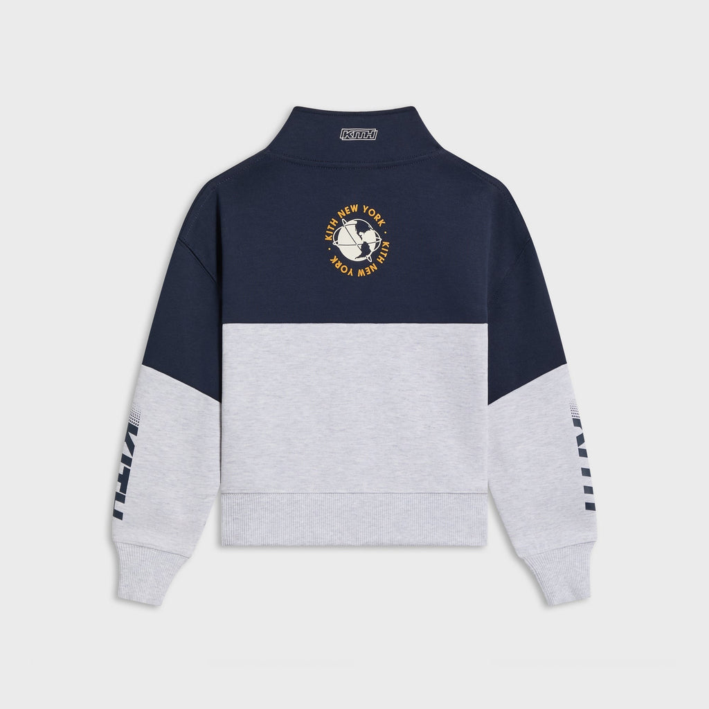 Kith Kids Logo Blocked Hunter Quarter Zip - Nocturnal - PH