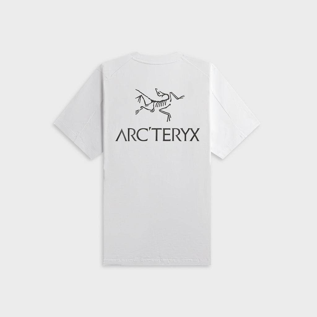Arc'teryx Kragg SL Cotton Bird Word Short Sleeve Tee - White Light / Black