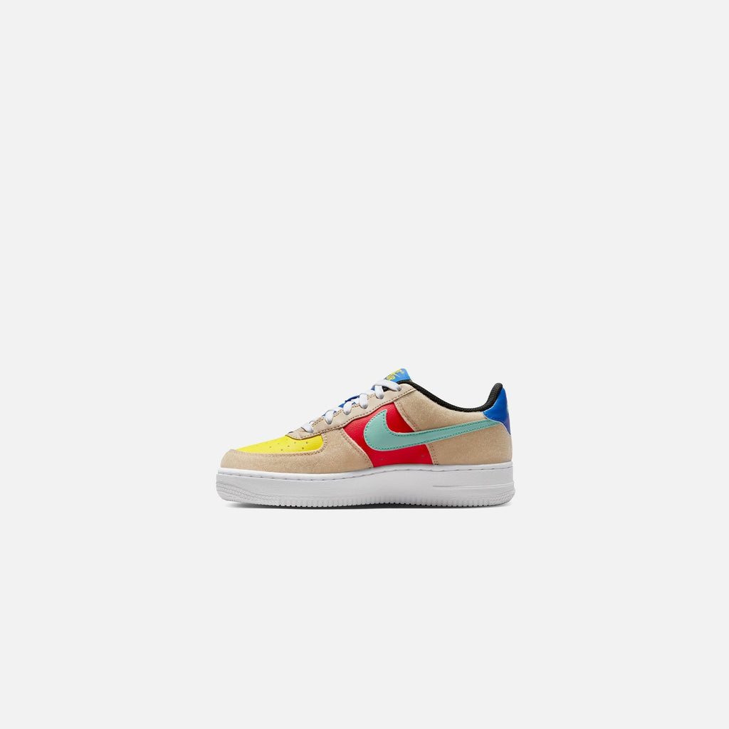 Nike Grade School Air Force 1 Lv8 2 - Sanddrift / Emerald Rise / Track Red