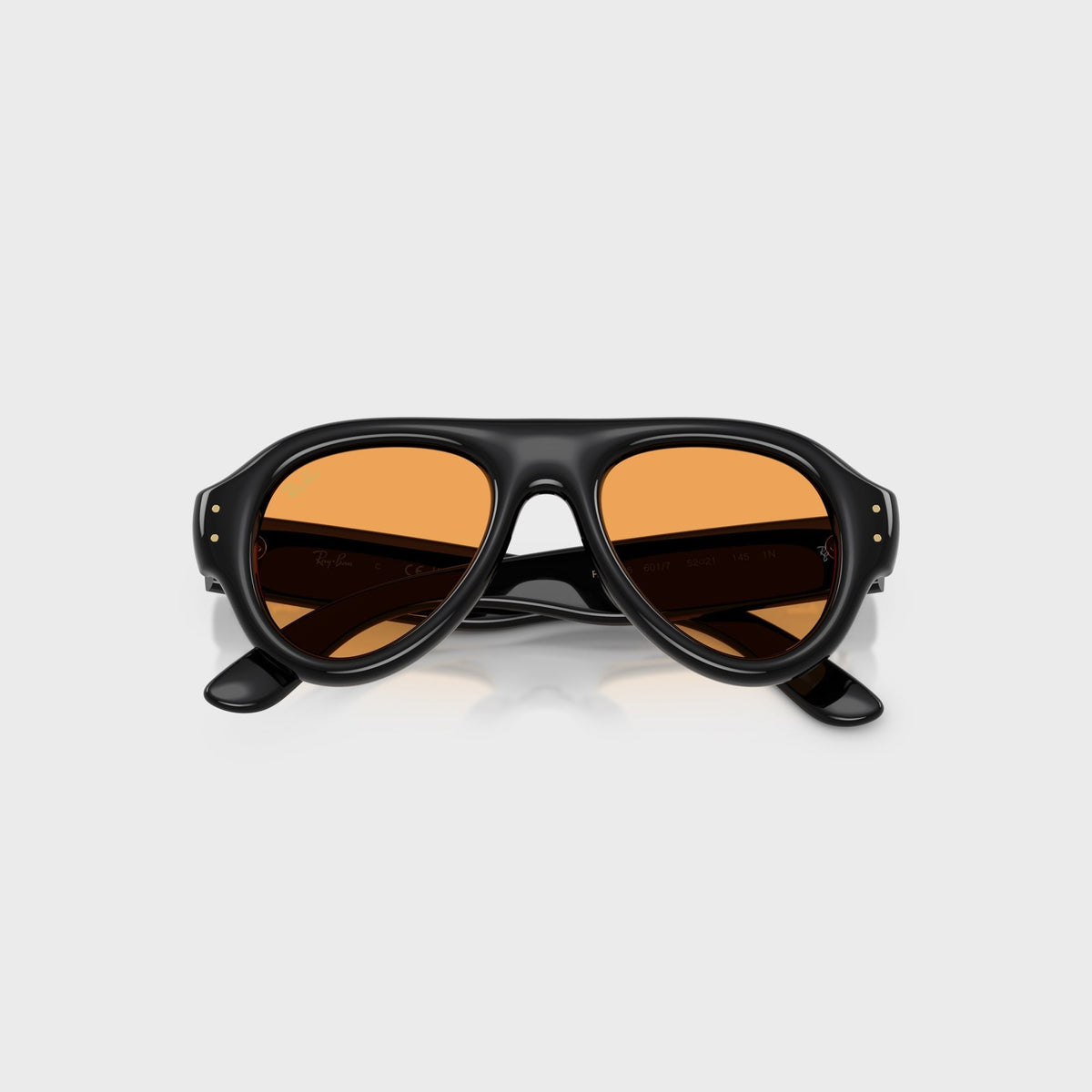 Ray-Ban x A$AP Rocky Aviator Puffer Sunglasses - Black Frame / Orange Lens