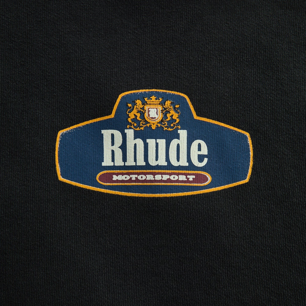 Rhude Racing Crest Hoodie - Vintage Black / Navy
