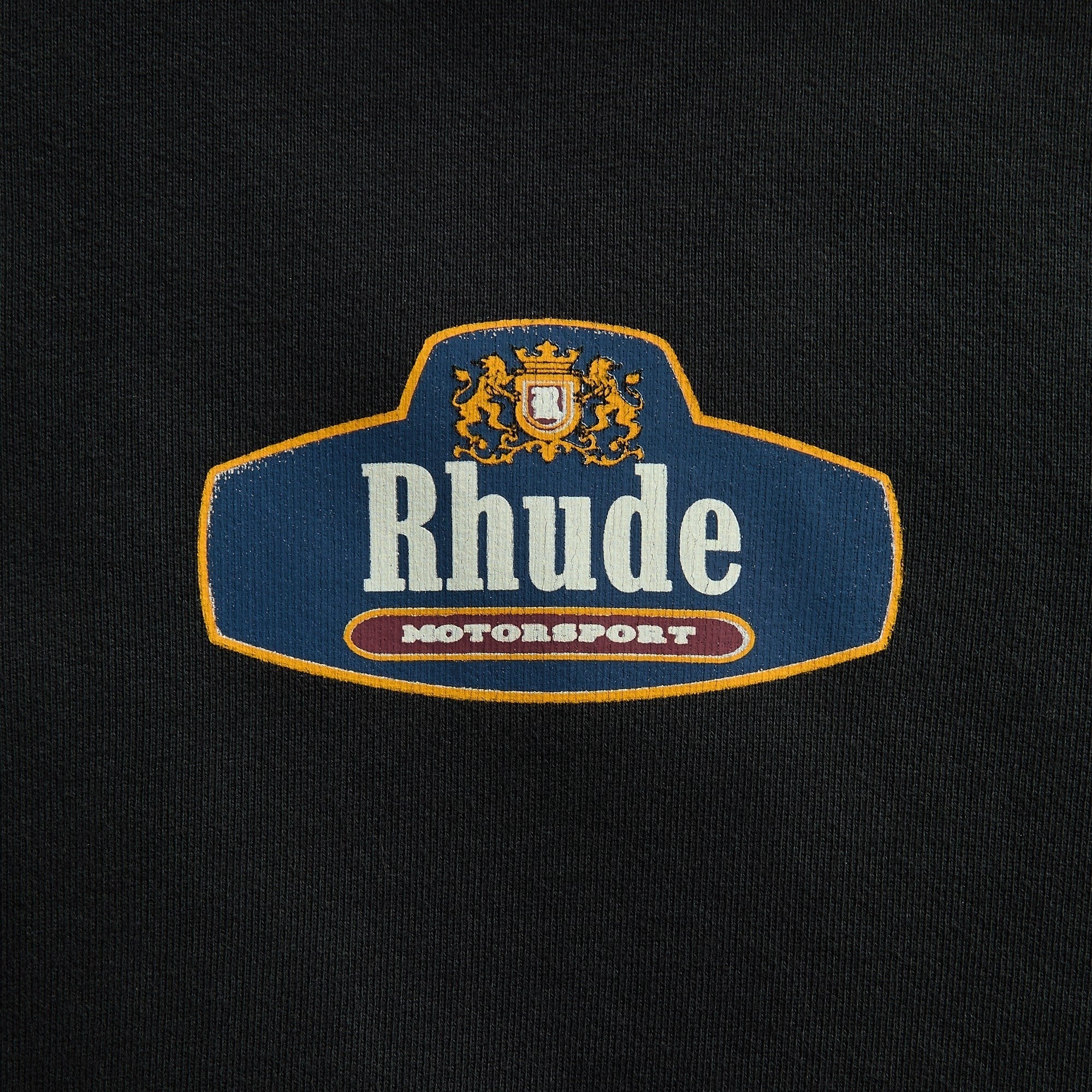 Rhude Racing Crest Hoodie - Vintage Black / Navy