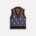 Nicholas Daley Reversible Vest - Navy / Orange / Ecru