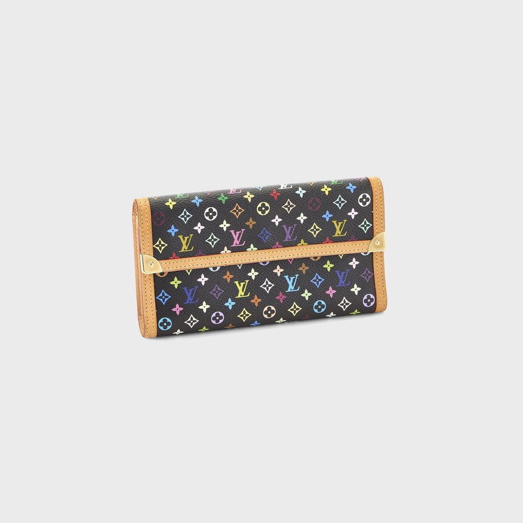 WGACA Louis Vuitton x Takashi Murakami International Wallet - Black / Multi