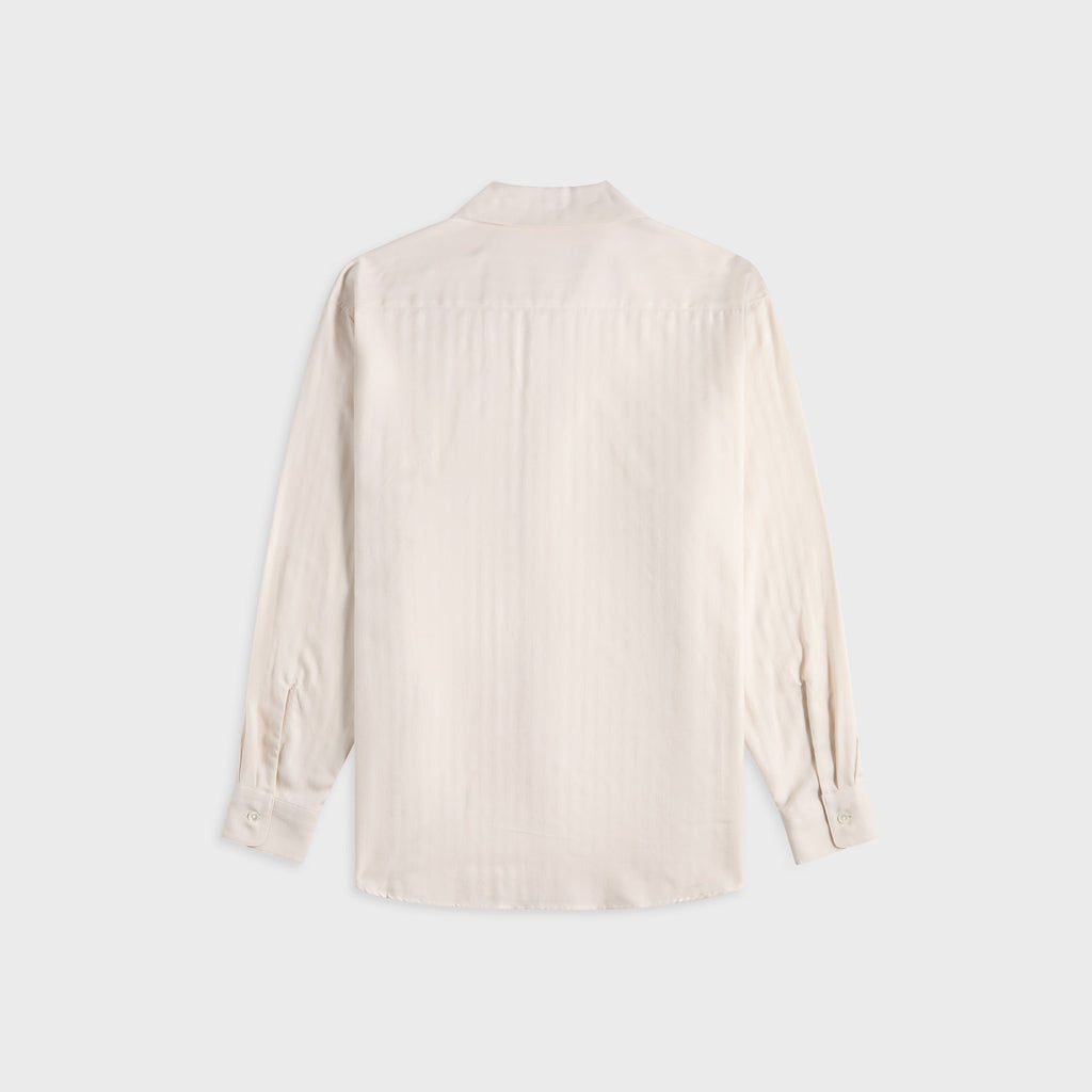 Auralee Cotton Cashmere Herringbone Shirt - Ivory White