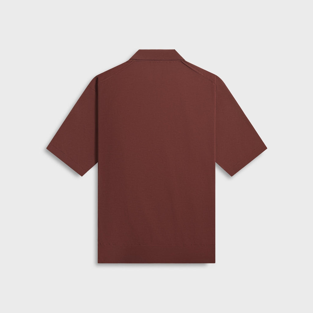 Auralee Super High Gauge Cotton Knit Polo - Brown