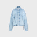 The Attico Bomber Jacket - Blue Super Washed