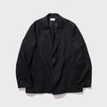 ATON Twist Wool Linen Semi Double Jacket - Charcoal