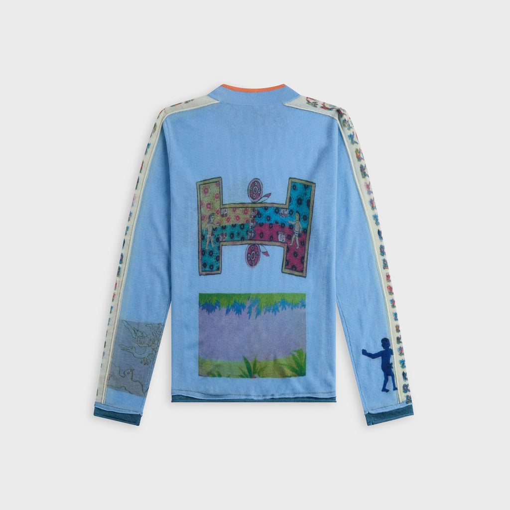 Adrian Cashmere Stadio Long Sleeve Tee - Blue
