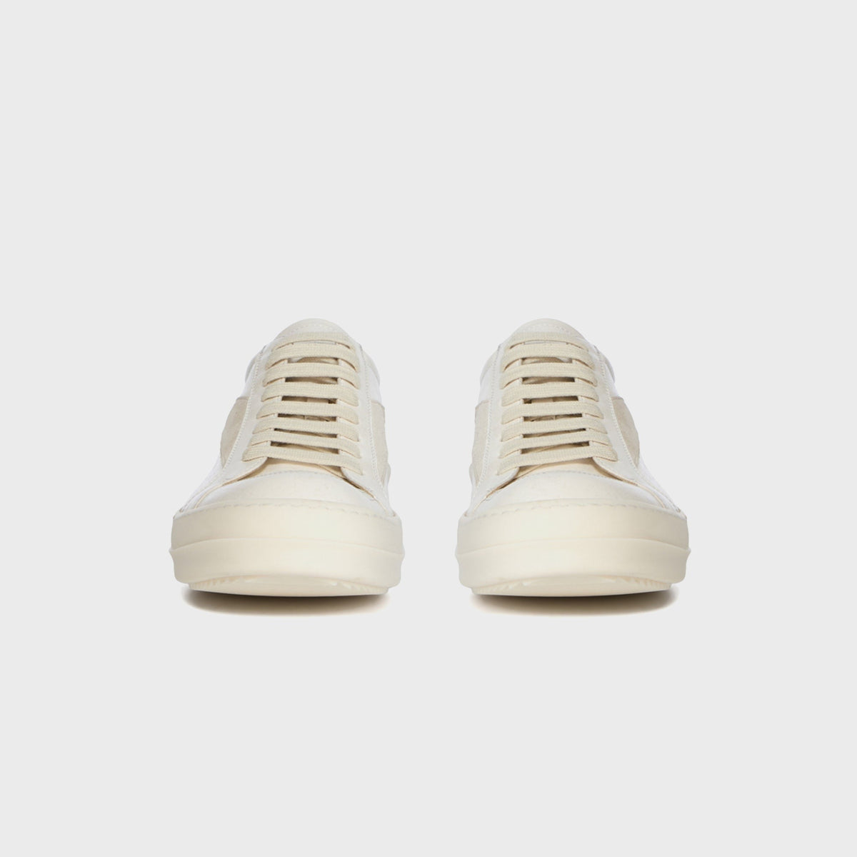 Rick Owens Scarpe In Pelle Vintage Sneaks - Milk / Milk / Milk