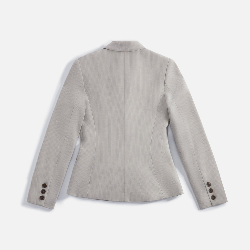 GUIZIO Double Breasted Blazer - Light Grey Plaid