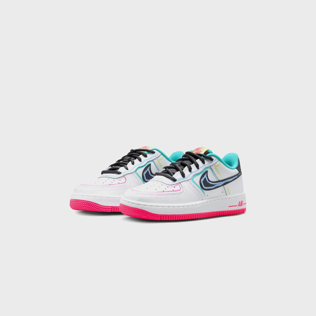 Nike GS Air Force 1 Low - White / Hyper Pink / Dusty Cactus / Anthracite