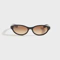 Flatlist Olympia Sunglasses - Solid Black / Brown Gradient Lens