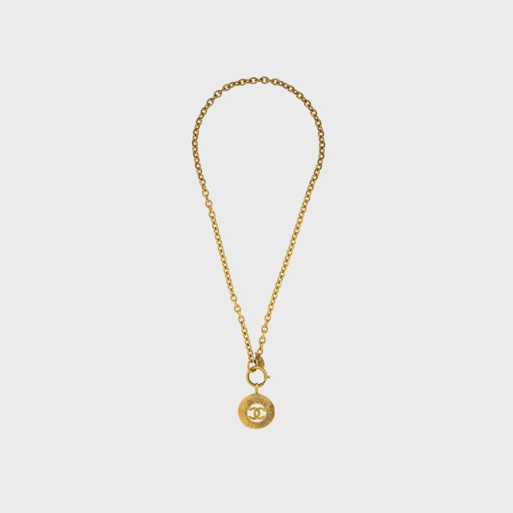 WGACA Chanel CC Sunburst Necklace - Gold