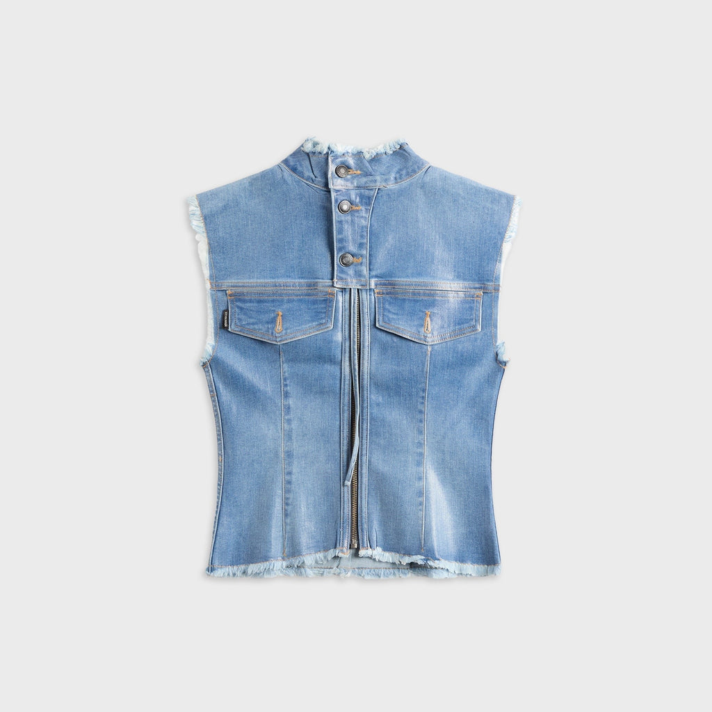 Ottolinger Glazed Denim Zip Top - Blue