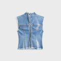 Ottolinger Glazed Denim Zip Top - Blue
