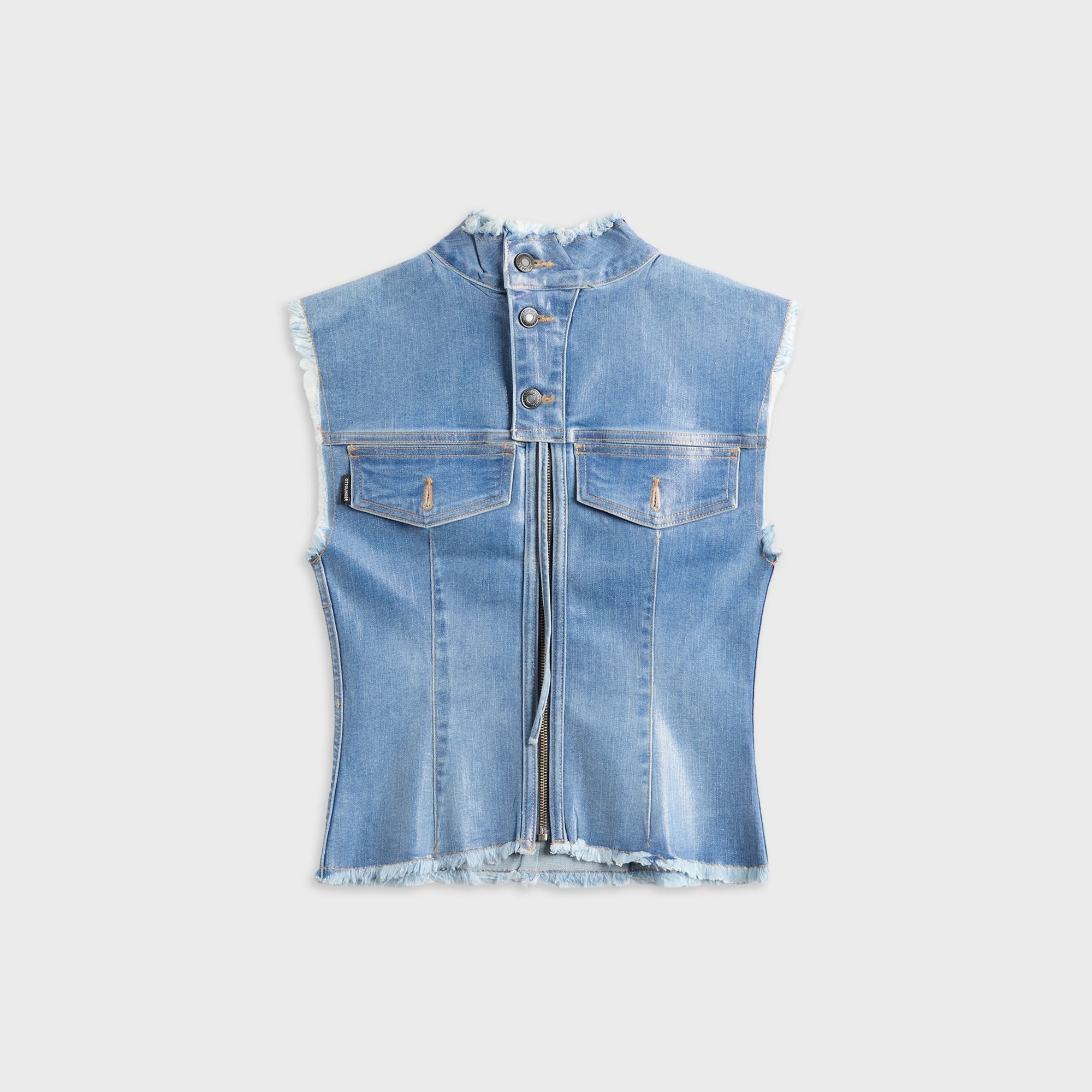 Ottolinger Glazed Denim Zip Top - Blue