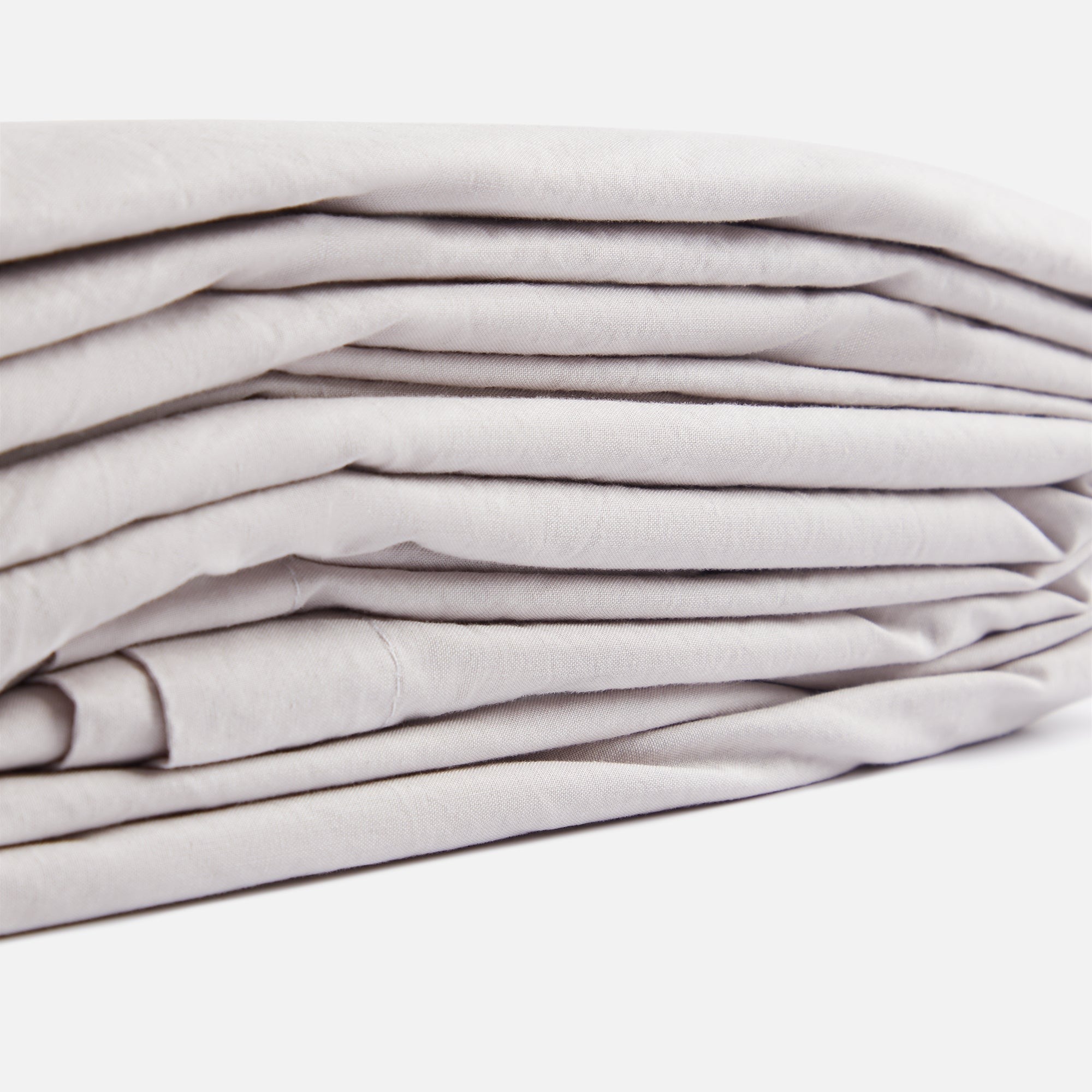 Tekla Percale Queen Duvet Cover - Soft Grey