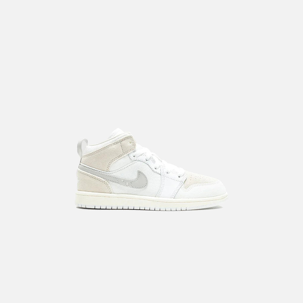 Nike PS Air Jordan 1 Mid SE - Craft White / Light Orewood Brown / Tech Grey / Sail