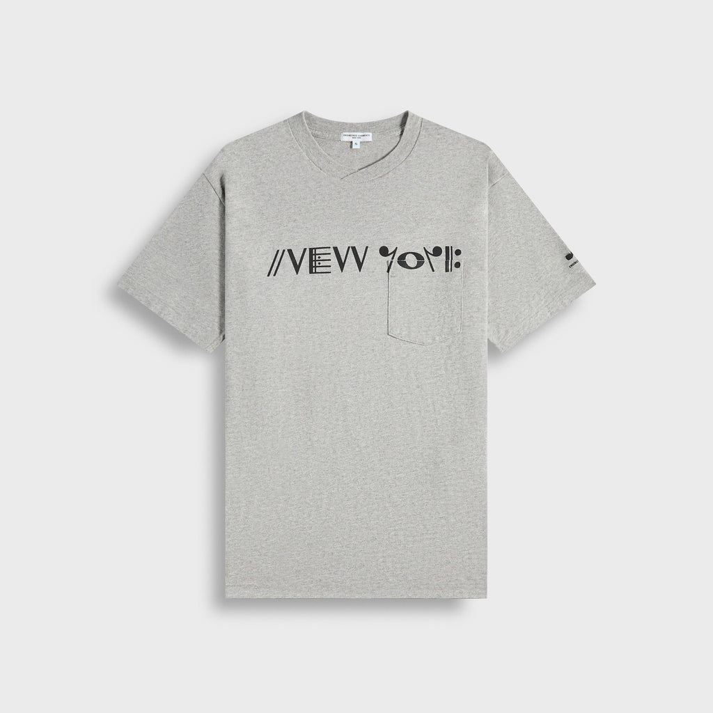 Engineered Garments Printed Cross Crew-Neck Tee - Grey Cosmopolitanism