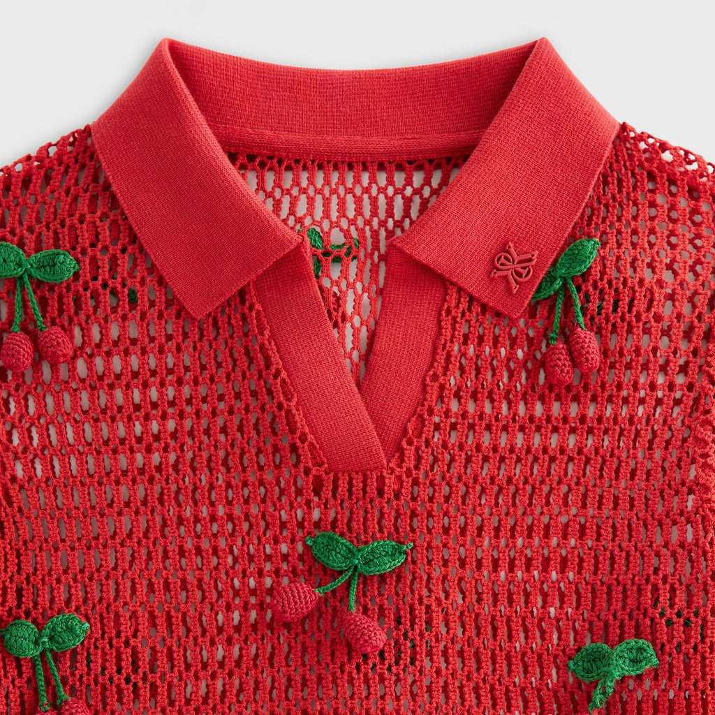 Kith Women Hedi Cherry Sweater Polo - Fury