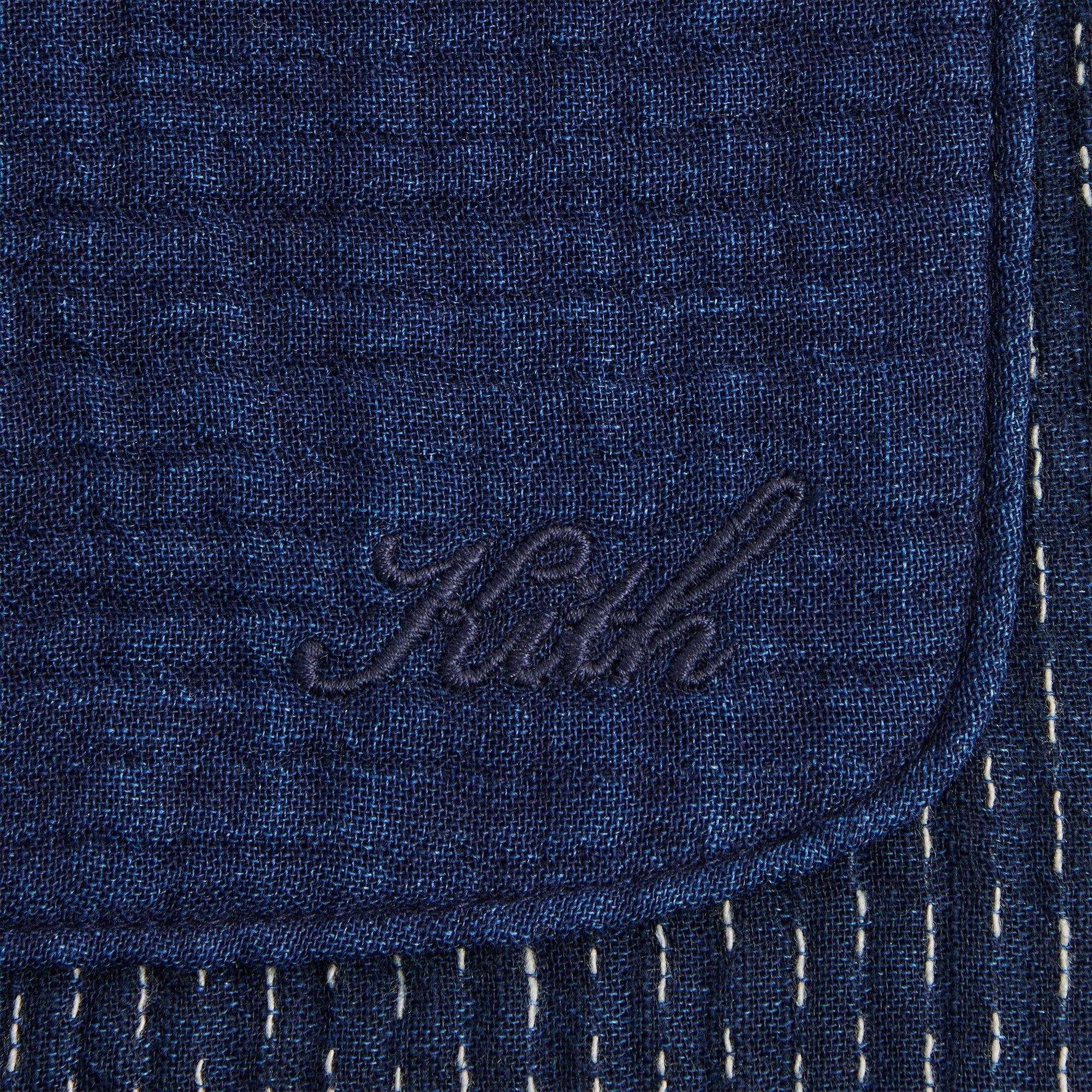 Kith Stitched Patchwork Boxy Collared Overshirt - Mid Indigo