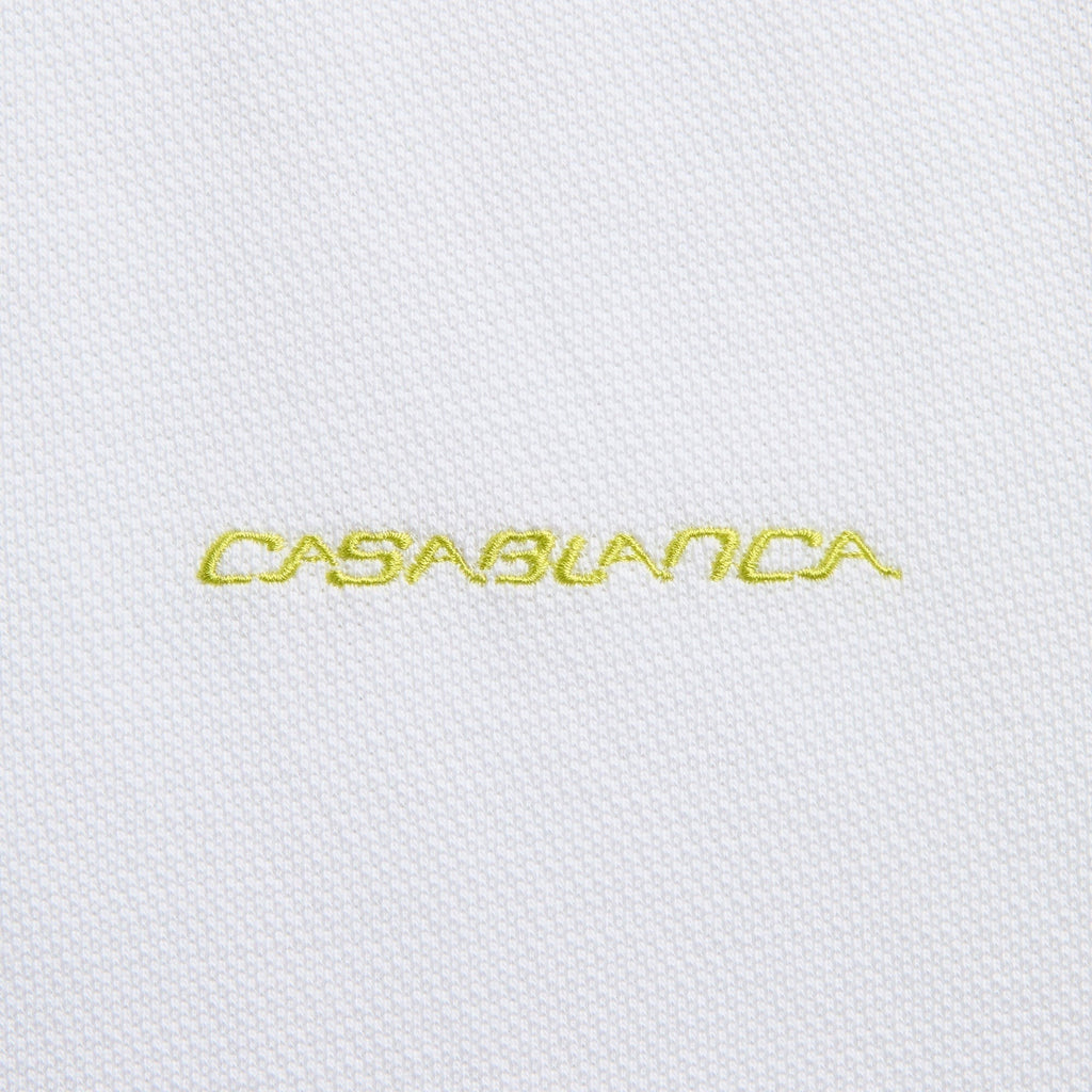 Casablanca Laurel Contrast Trim Polo Shirt - Textured Pique