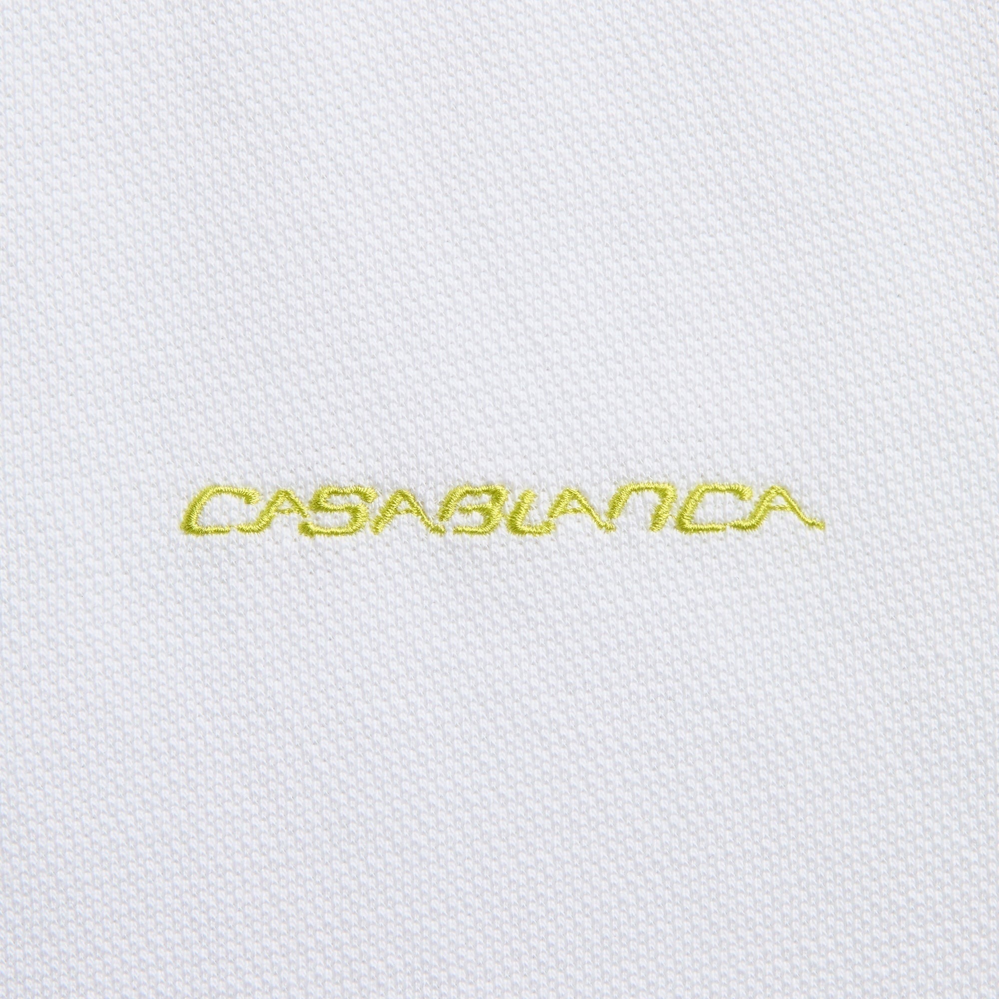 Casablanca Laurel Contrast Trim Polo Shirt - Textured Pique