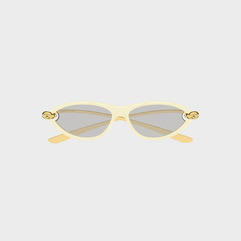 Bottega Veneta Knot Cat-Eye Sunglasses - Beige / Grey