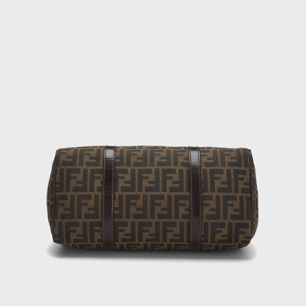 WGACA Fendi Tobacco Zucca Canvas Boston Bag - Brown