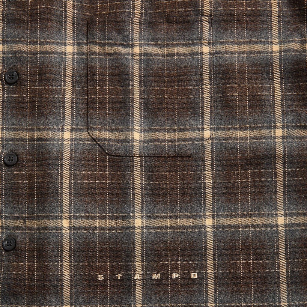 Stampd Oversized Plaid Button-Down Shirt - Brown Plaid