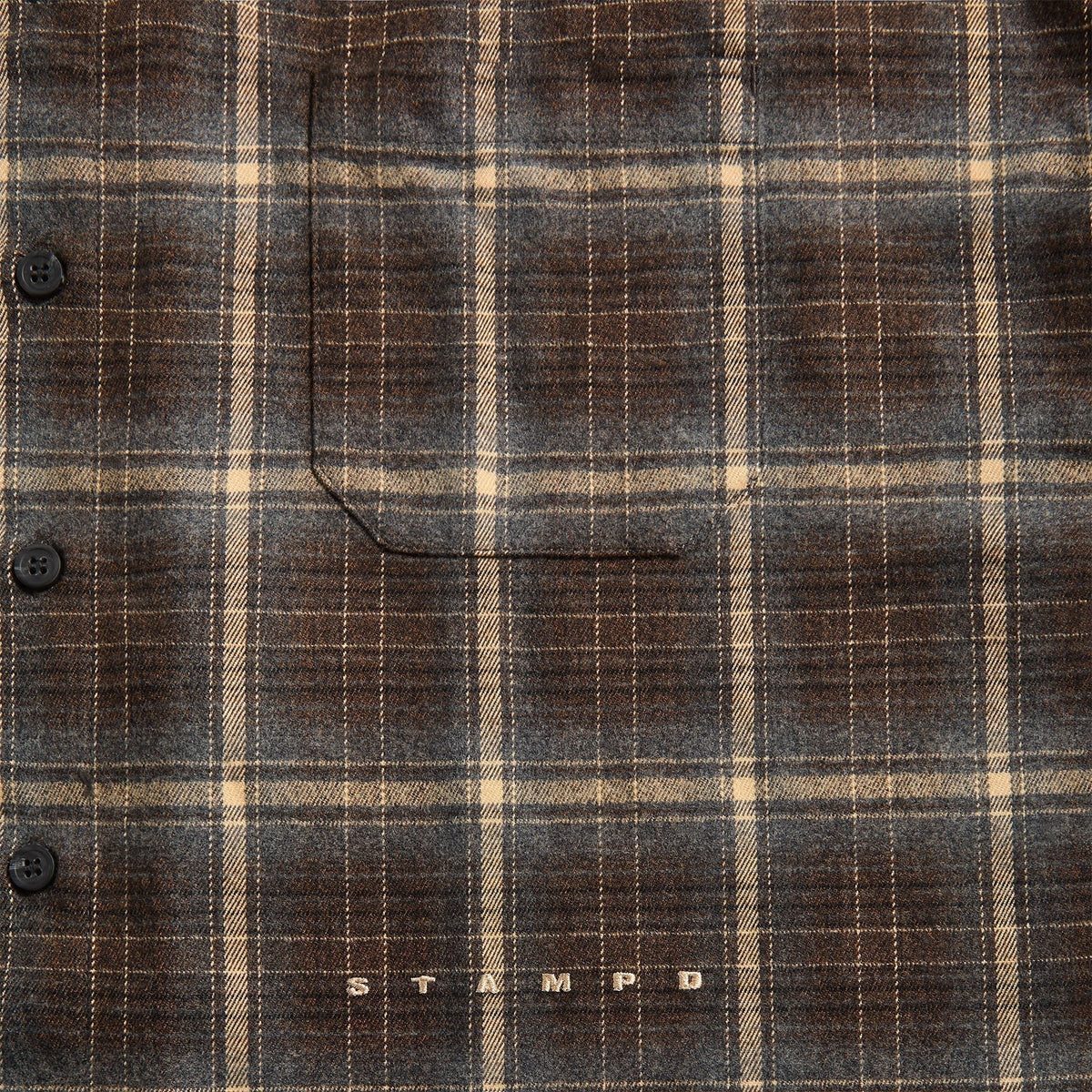 Stampd Oversized Plaid Button-Down Shirt - Brown Plaid
