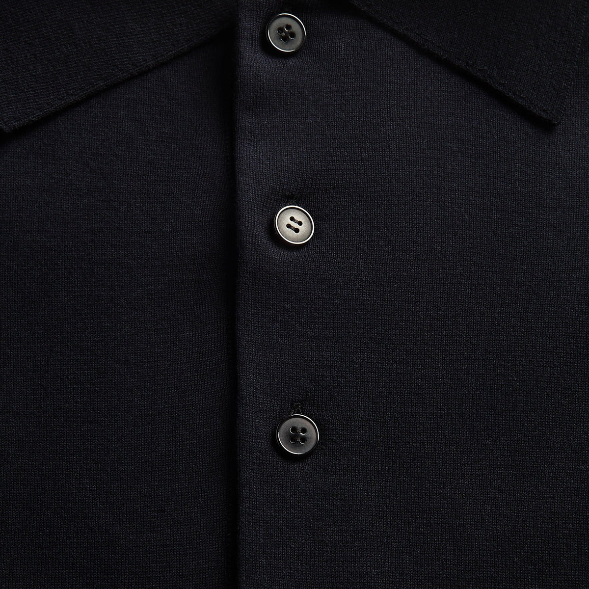 Auralee Giza High Gauge Knit Polo - Dark Navy
