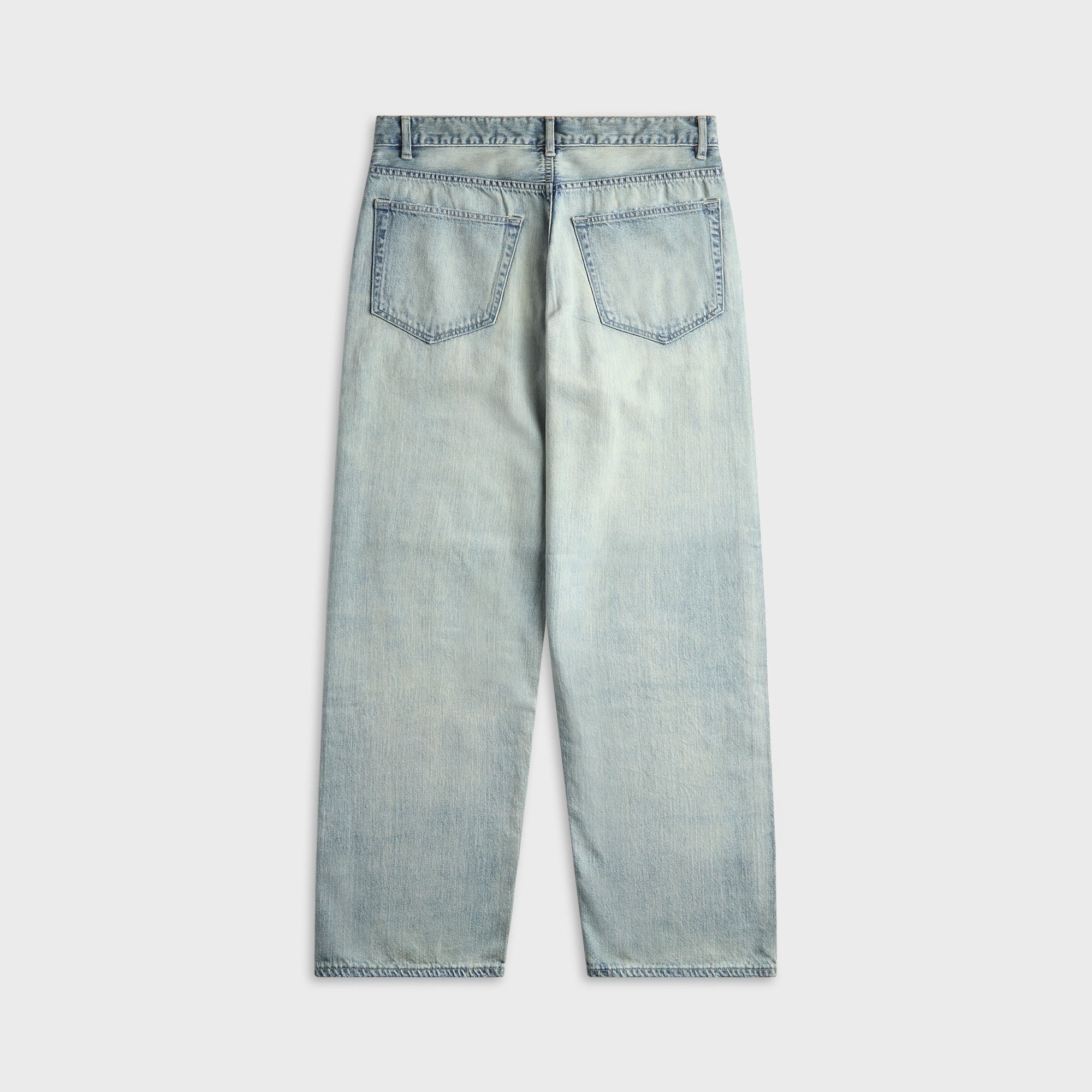 Auralee Faded Selvedge Light Denim Wide Pant - Light Indigo