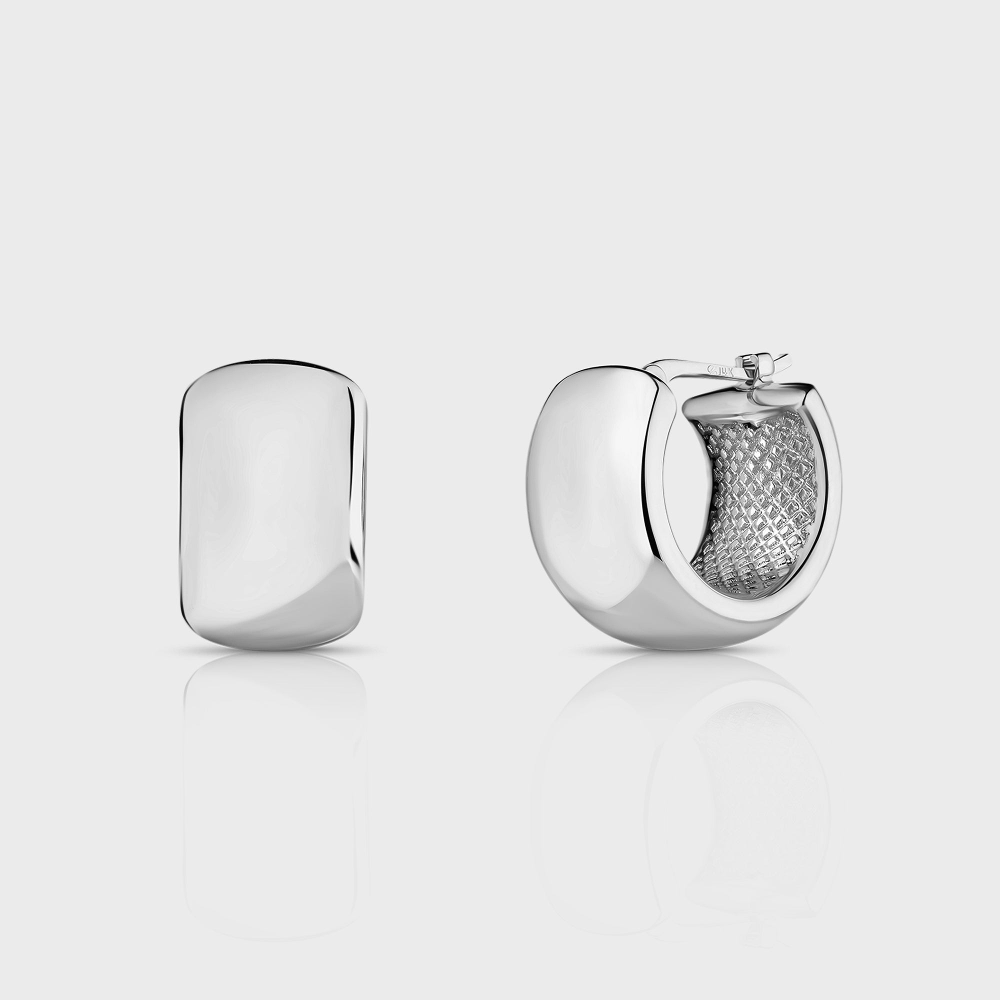 Isa Grutman Chunky Hoops - White Gold