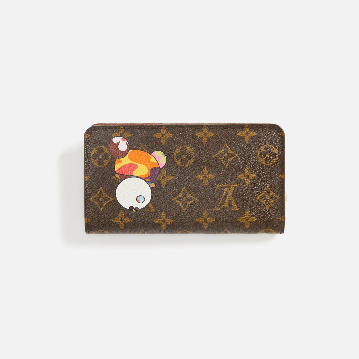 WGACA Louis Vuitton x Takashi Murakami Panda Porte Monnaie Zipper Wallet - Brown