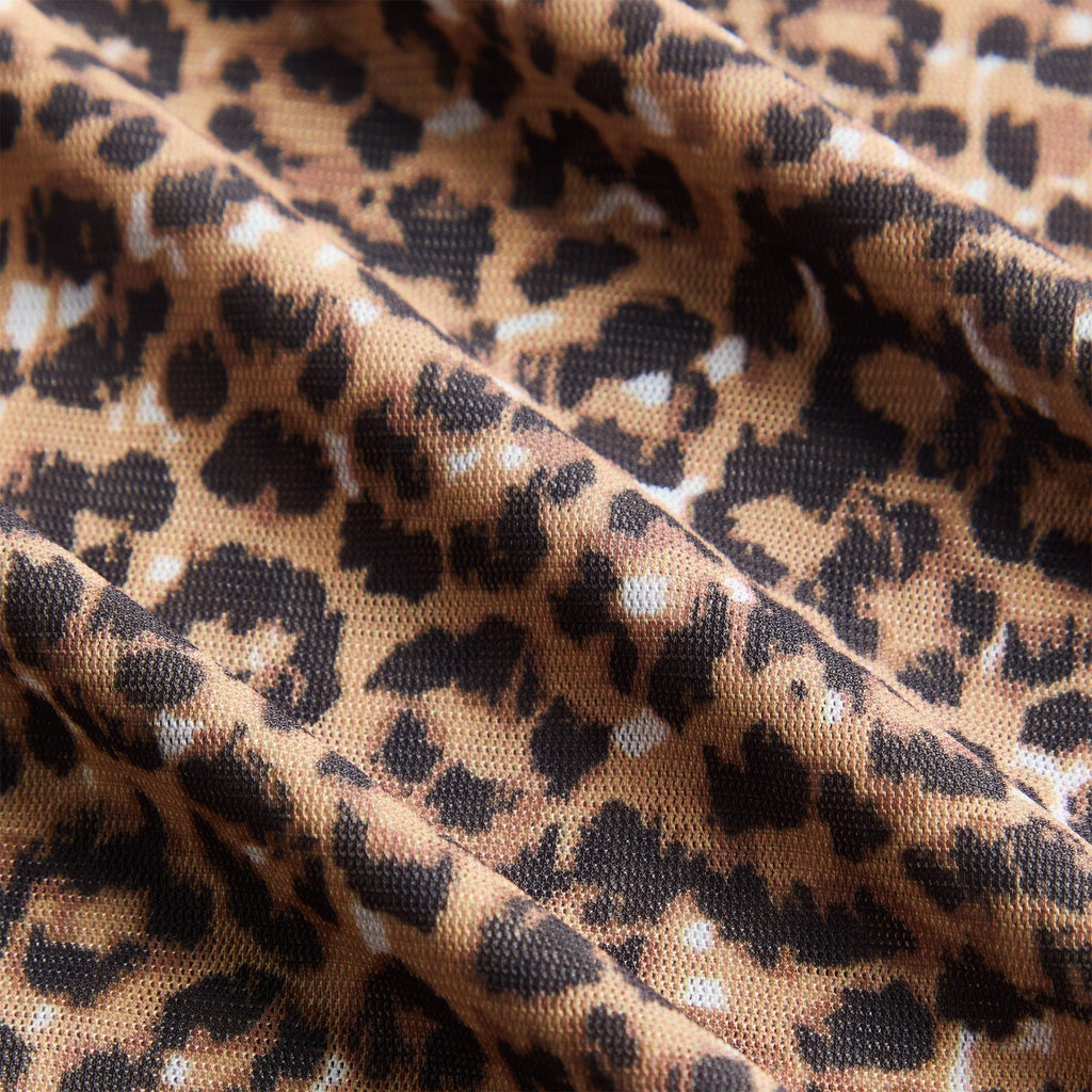 GUIZIO Tallulah Mesh Slip Dress - Mini Leopard