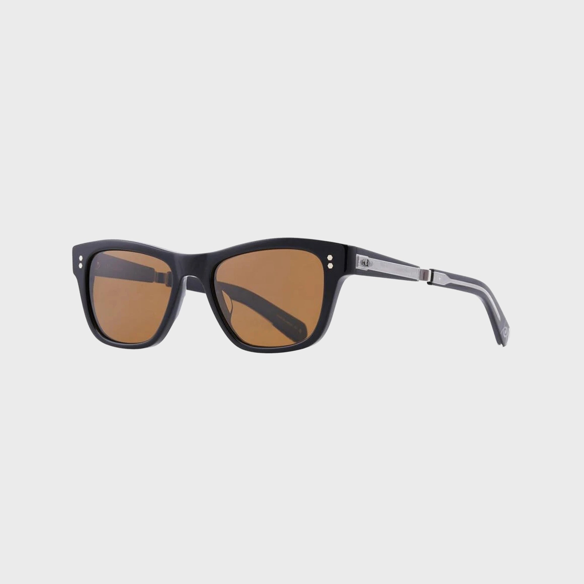 Garrett Leight Mr. Leight Damone Sunglass - Black Gunmetal / Mojave Brown Polar