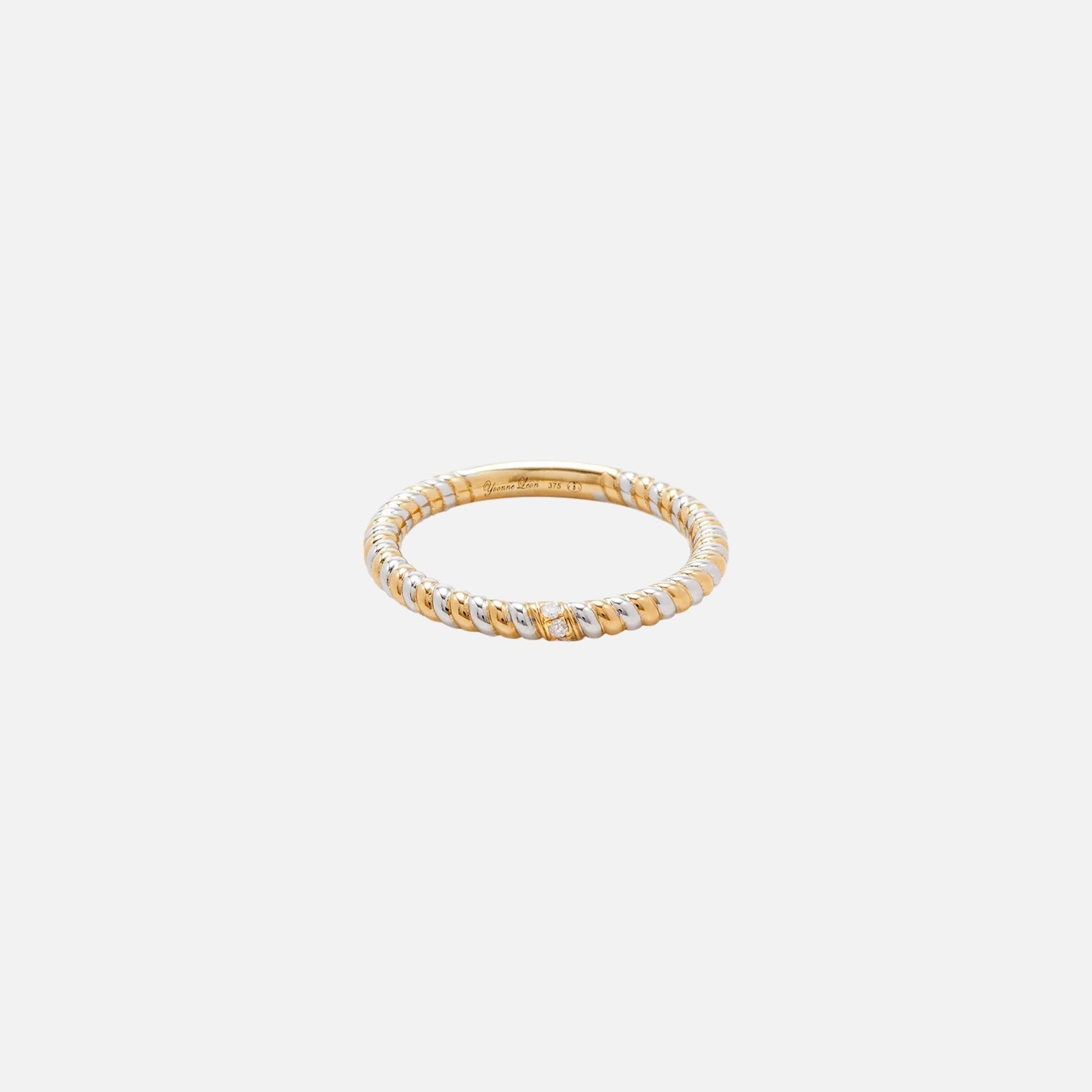 Yvonne Leon Alliance Mini Twist Ring - Gold / White