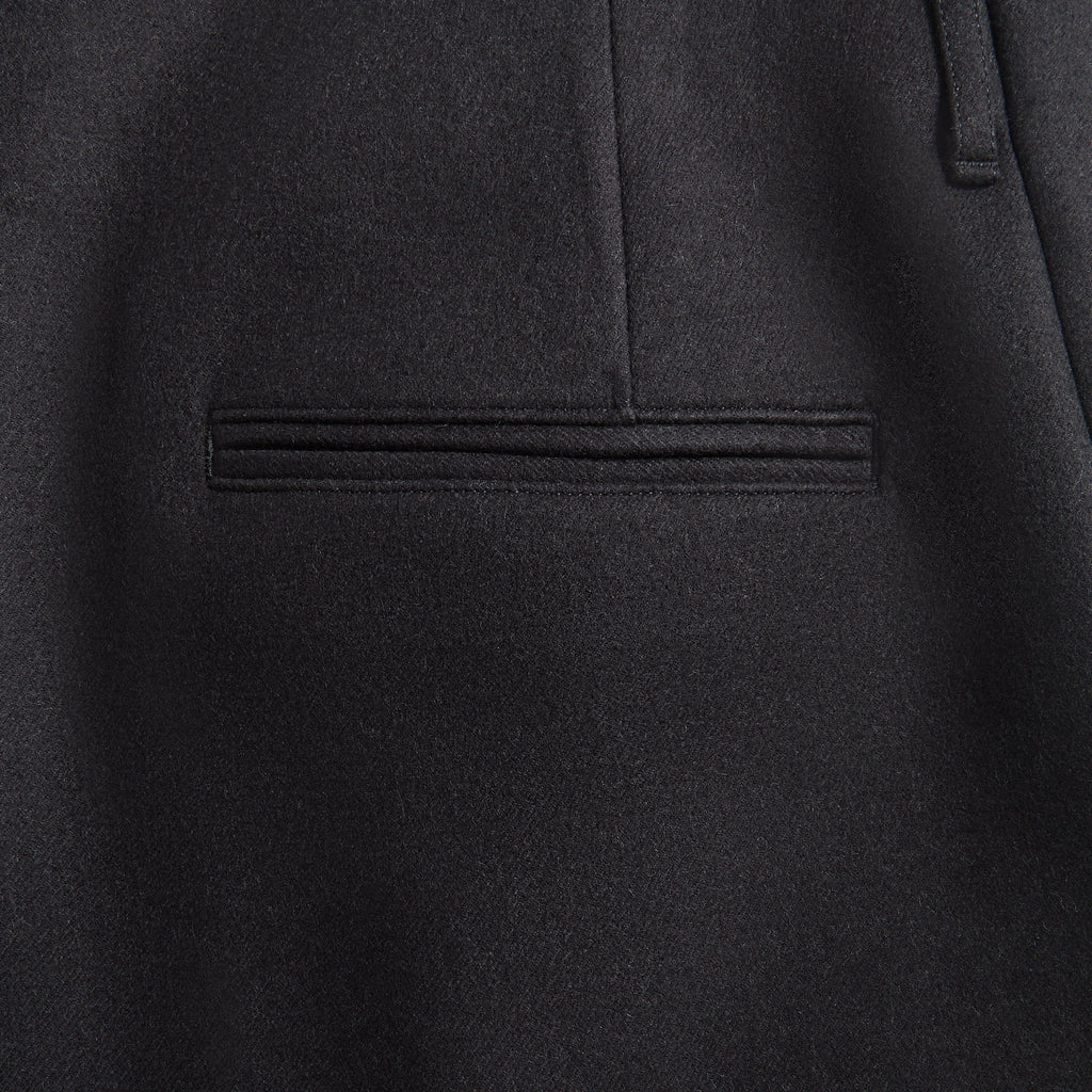 Auralee Light Melton One-Tuck Slacks - Dark Charcoal