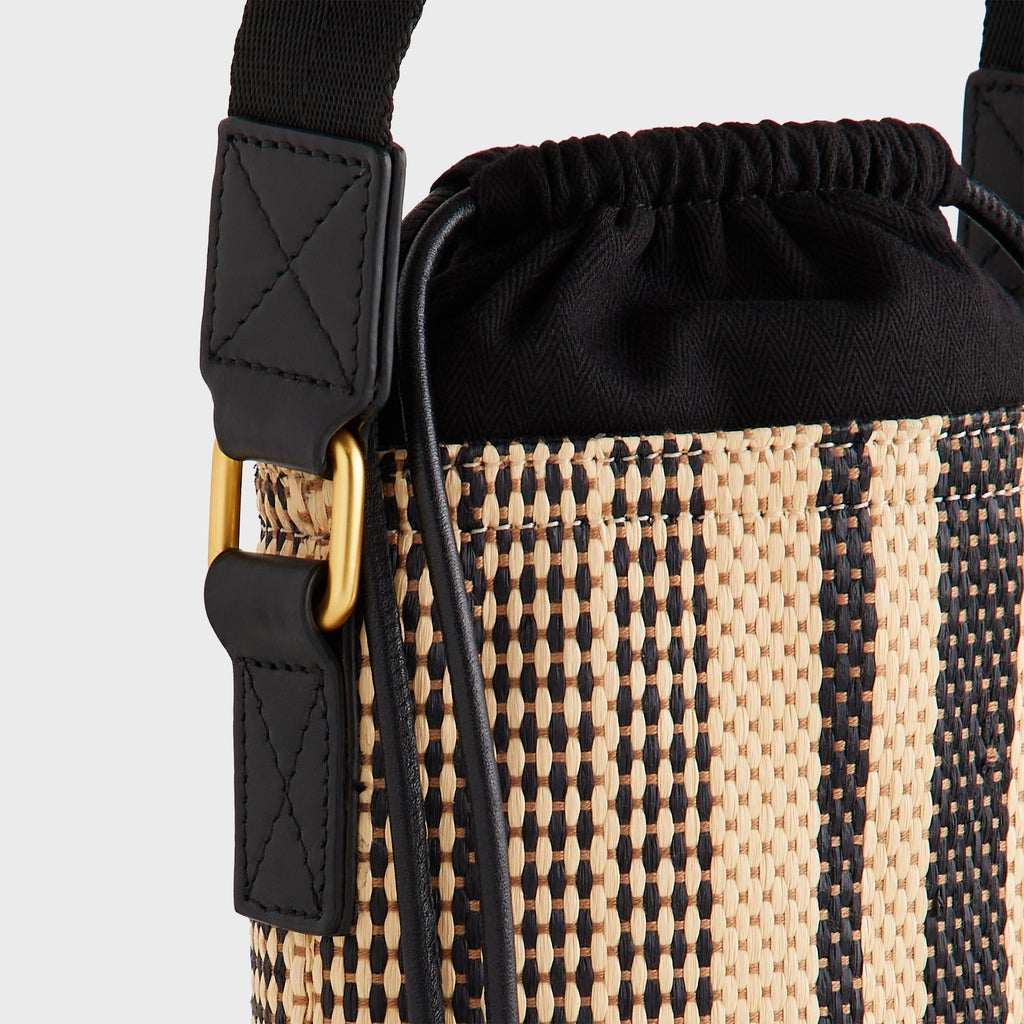Kith Striped Raffia Drawstring Pouch - Radiant