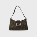 WGACA Fendi Zucca Canvas Shoulder Bag - Brown