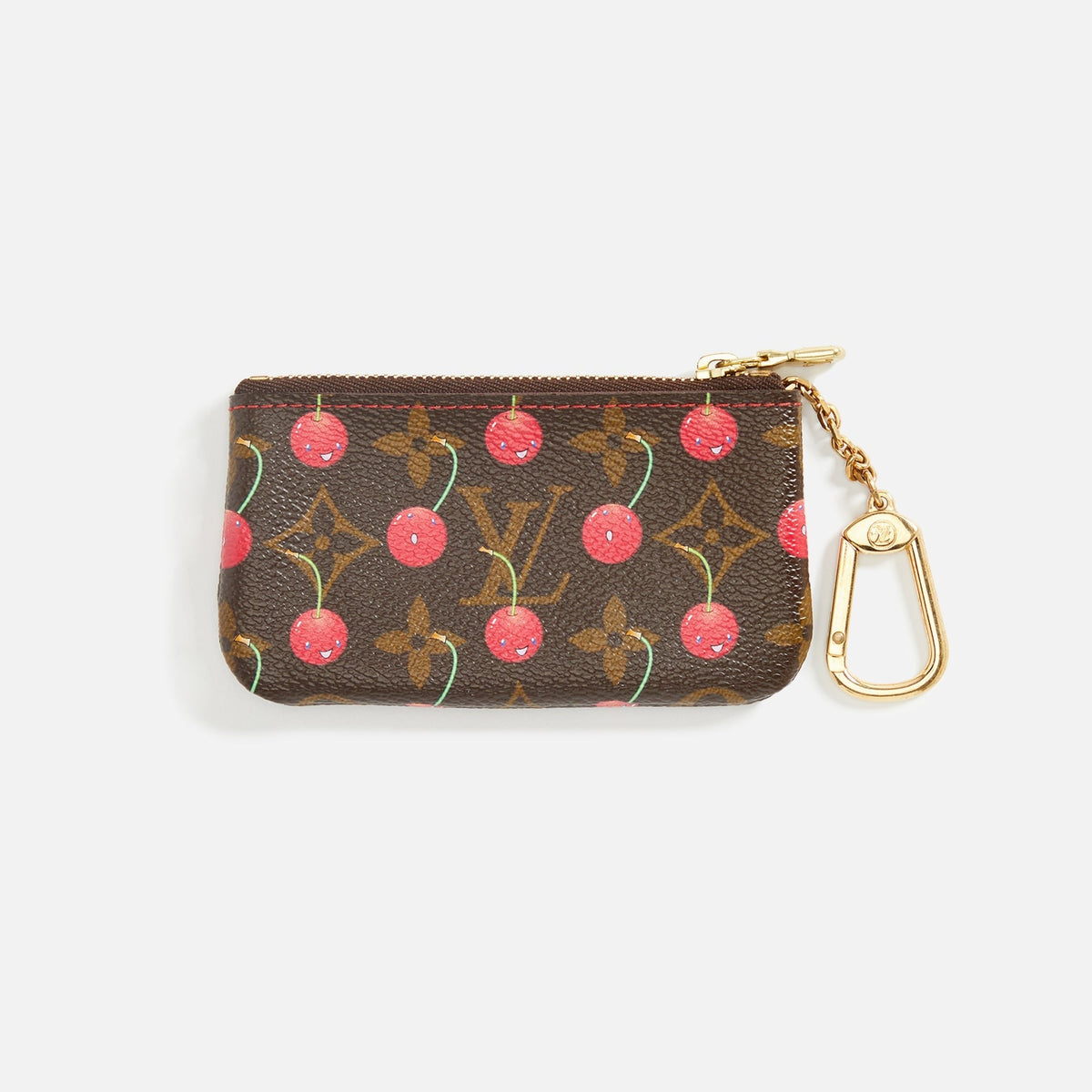 WGACA Louis Vuitton x Takashi Murakami Cherry Coin Purse Chain - Brown