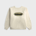 Metalwood Plaid Oval Logo Raglan Crewneck Sweatshirt - Heather Grey