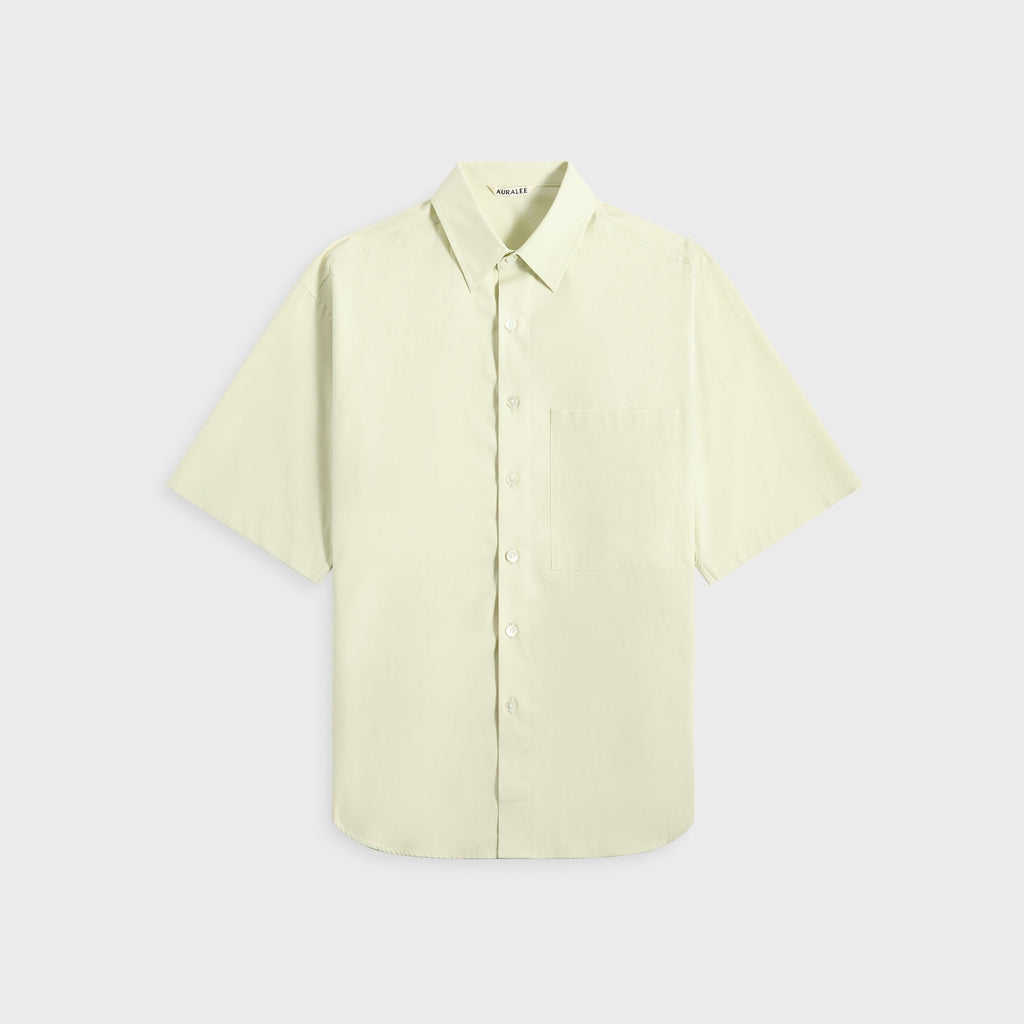 Auralee Washed Finx Twill Big Half Sleeved Shirt - Light Green