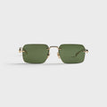 Gucci GG2154S Metal Rectangle Sunglasses - Gold / Green