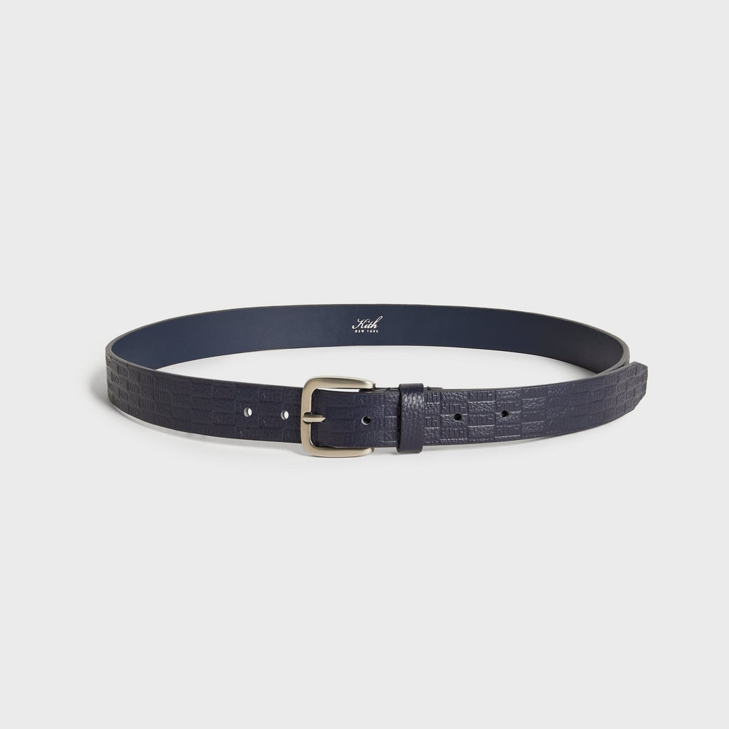 Kith Monogram Tumbled Leather Belt - Ink