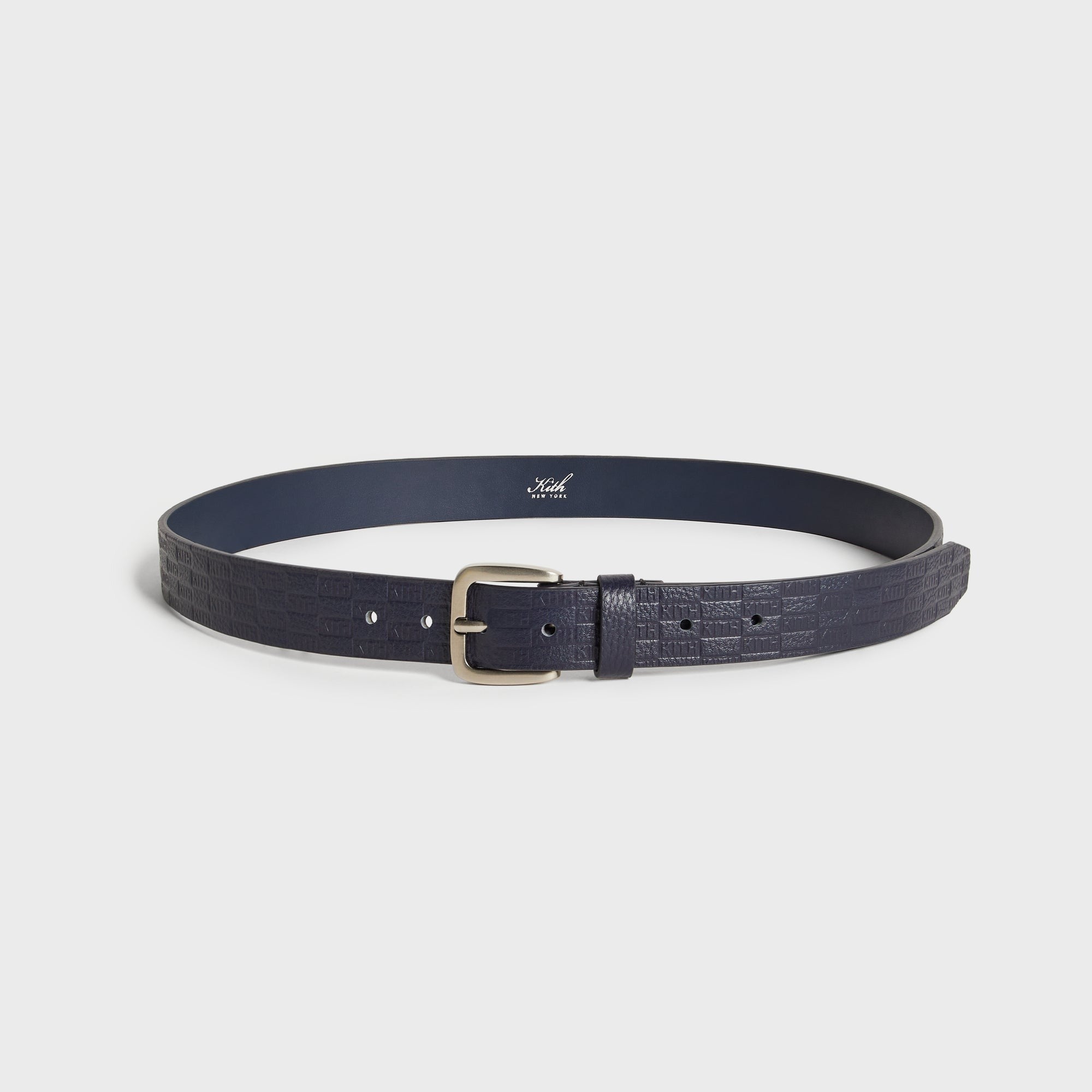 Kith Monogram Tumbled Leather Belt - Ink
