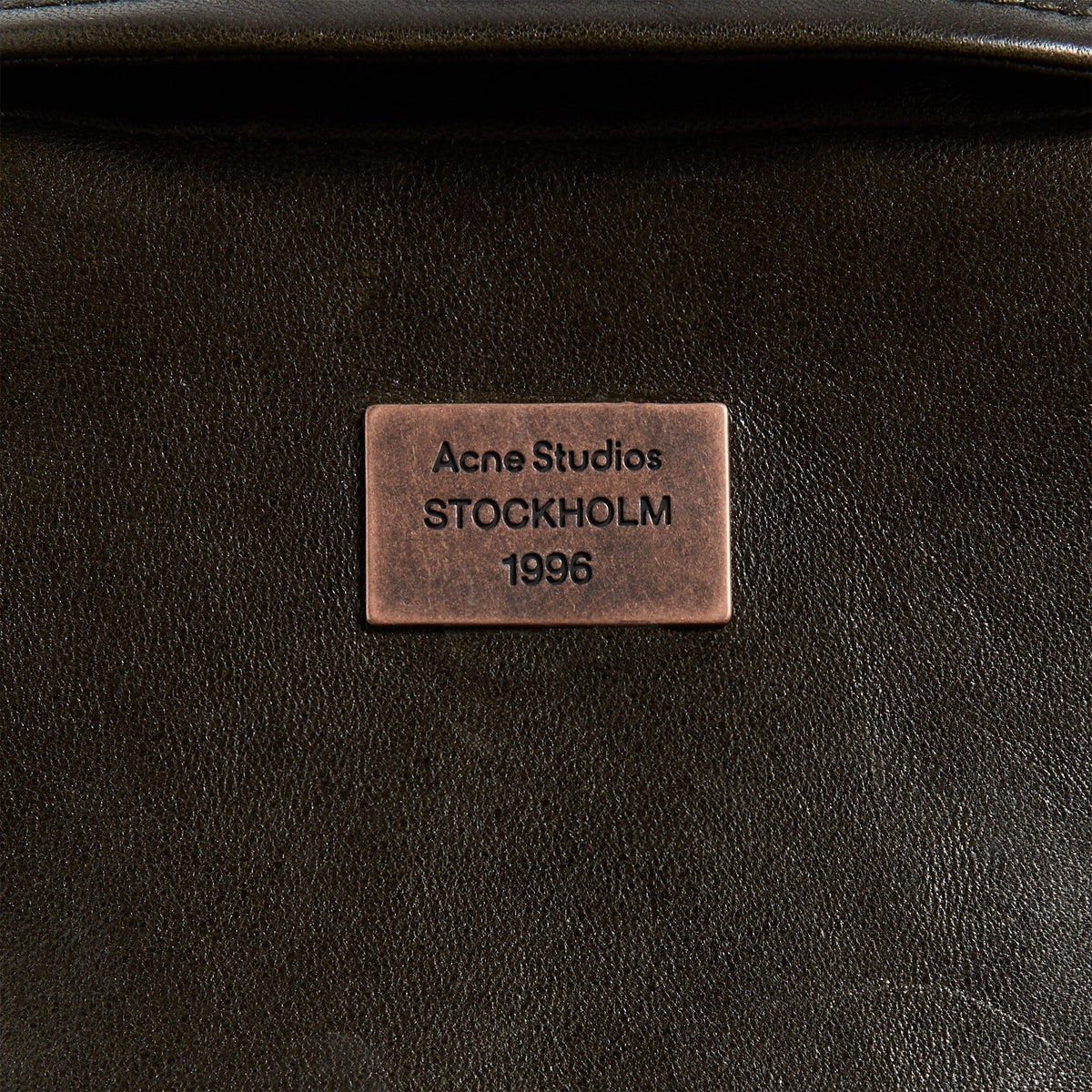 Acne Studios Leather Bomber Jacket - Vintage Green